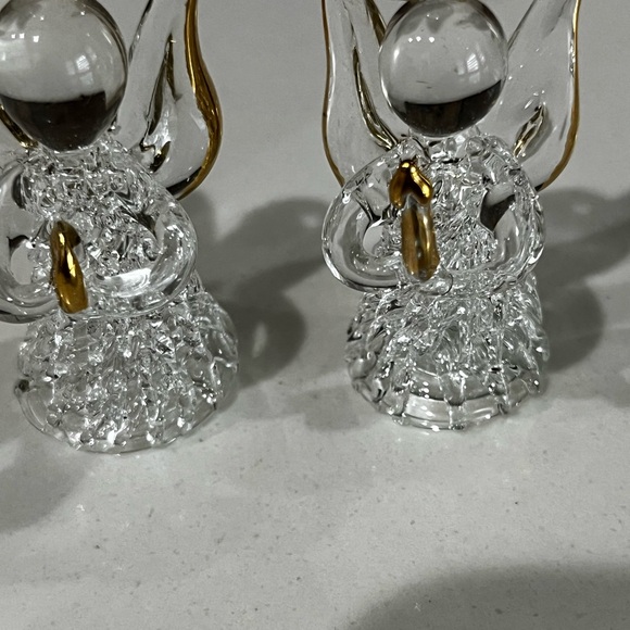 Hand blown 3-glass angels of worry 1.3” dipped in 24k - Picture 5 of 8